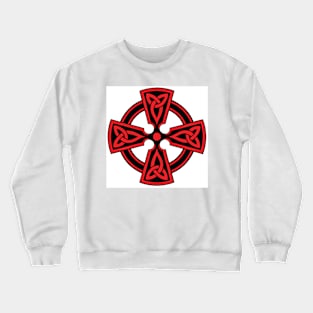 Red Celtic Cross Abstract Art Crewneck Sweatshirt